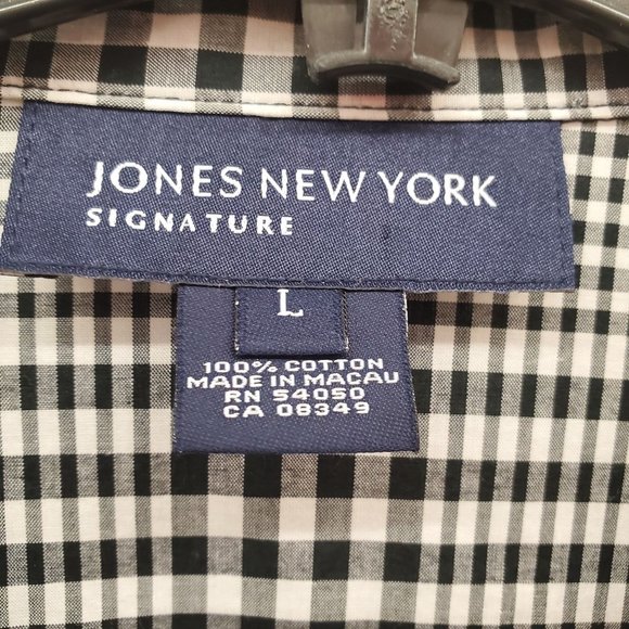 Jones New York Signature Plaid Button Down Shirt - Picture 8 of 9